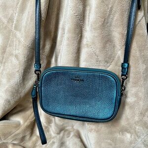 Coach Metallic Blue Crossbody Bag
